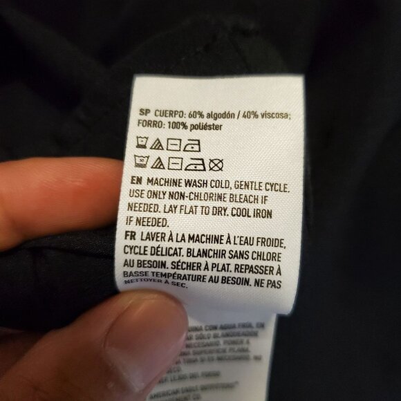 American Eagle Smock Mini Dress Halter Sleeveless Open Back Medium Womens Black - Picture 7 of 11